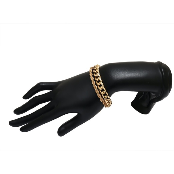 **RAYA* 2-Pc Gold Chain Style Fashion Bracelet Set - Picture 4 of 8